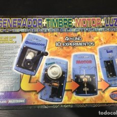 Juegos educativos: EXPERIMENTOS ELECTRONICOS - GENERADOR TIMBRE MOTOR LUZ DE CONETRIX. Lote 334735363