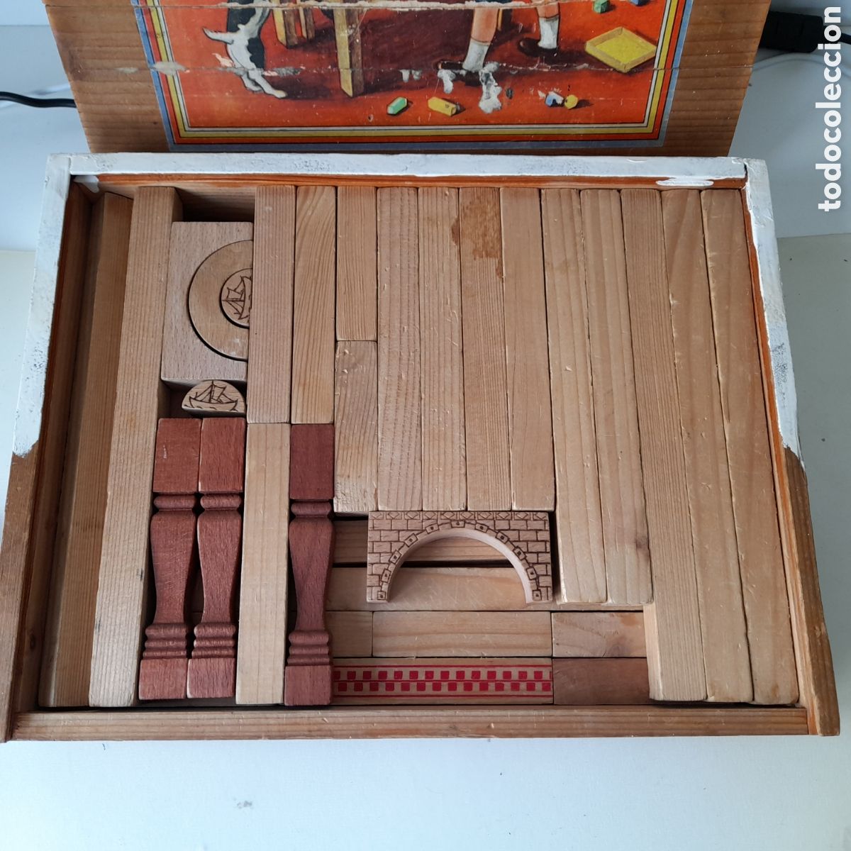 Juegos educativos: ANTIGUO JUEGO DE CONSTRUCCION. DE MADERA. - Foto 2