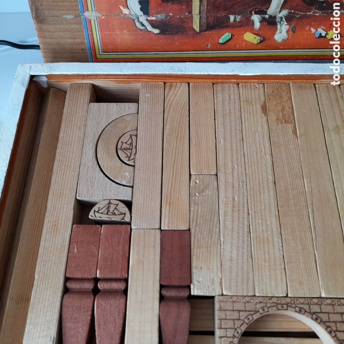 Juegos educativos: ANTIGUO JUEGO DE CONSTRUCCION. DE MADERA. - Foto 5