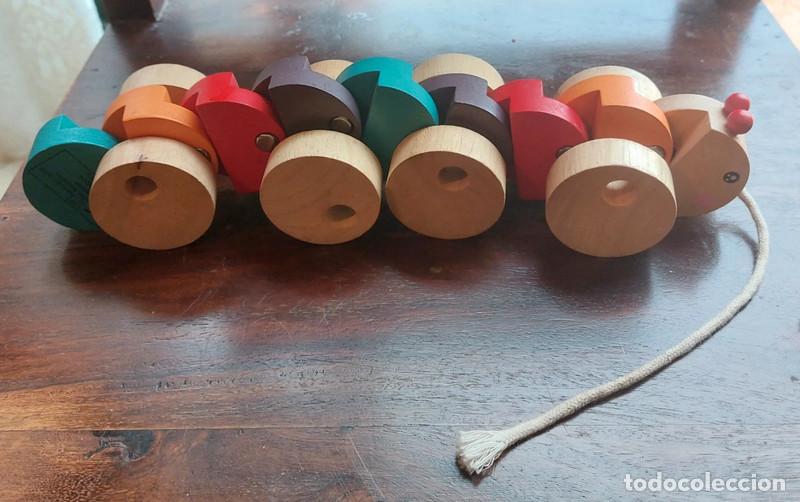 Juegos educativos: Juguete madera antiguo gusano - Foto 1