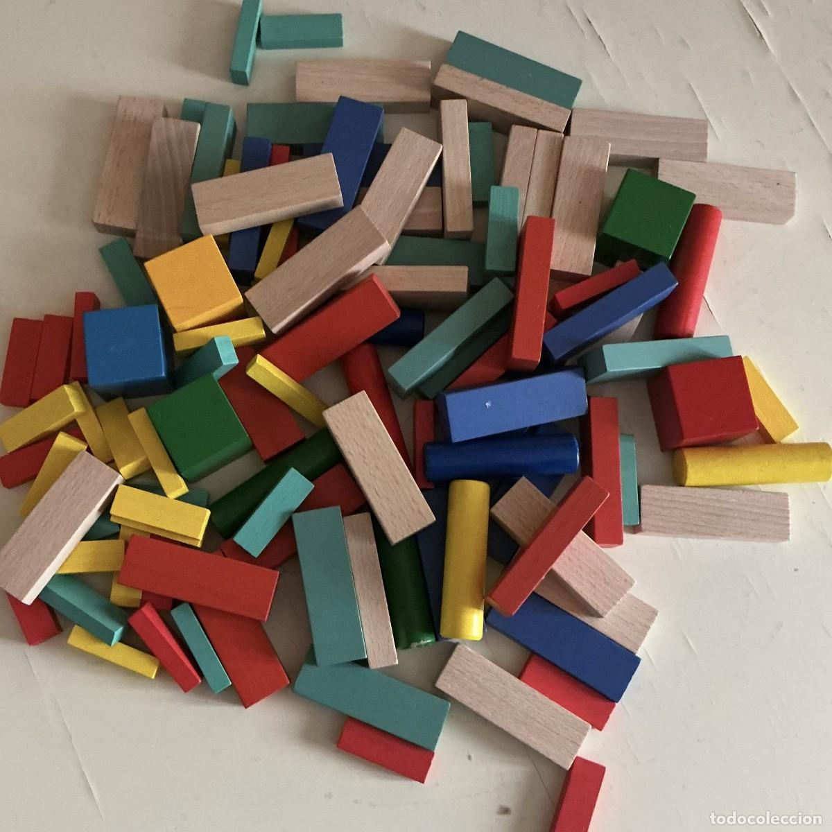 Juegos educativos: Juego de 110 bloques de madera maciza. - Foto 2