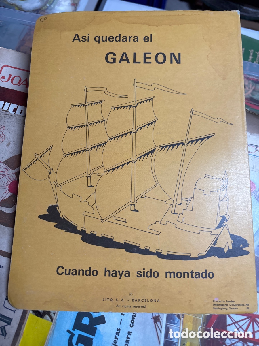 Juegos educativos: Gale&oacute;n para montar de cart&oacute;n - Foto 4