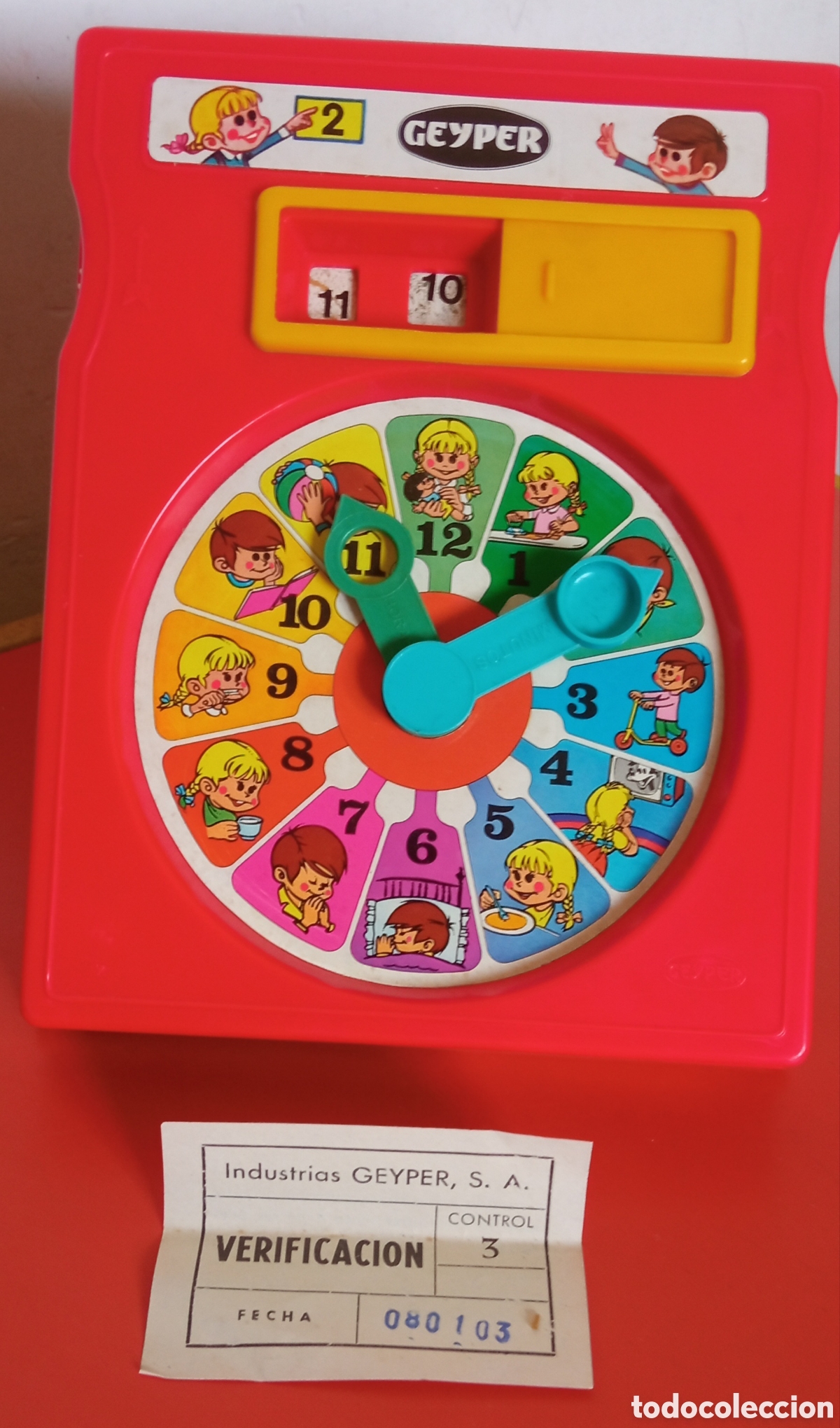 Juegos educativos: RELOJ APRENDEMOS LA HORA.GEYPER 70S.NUEVO. - Foto 2