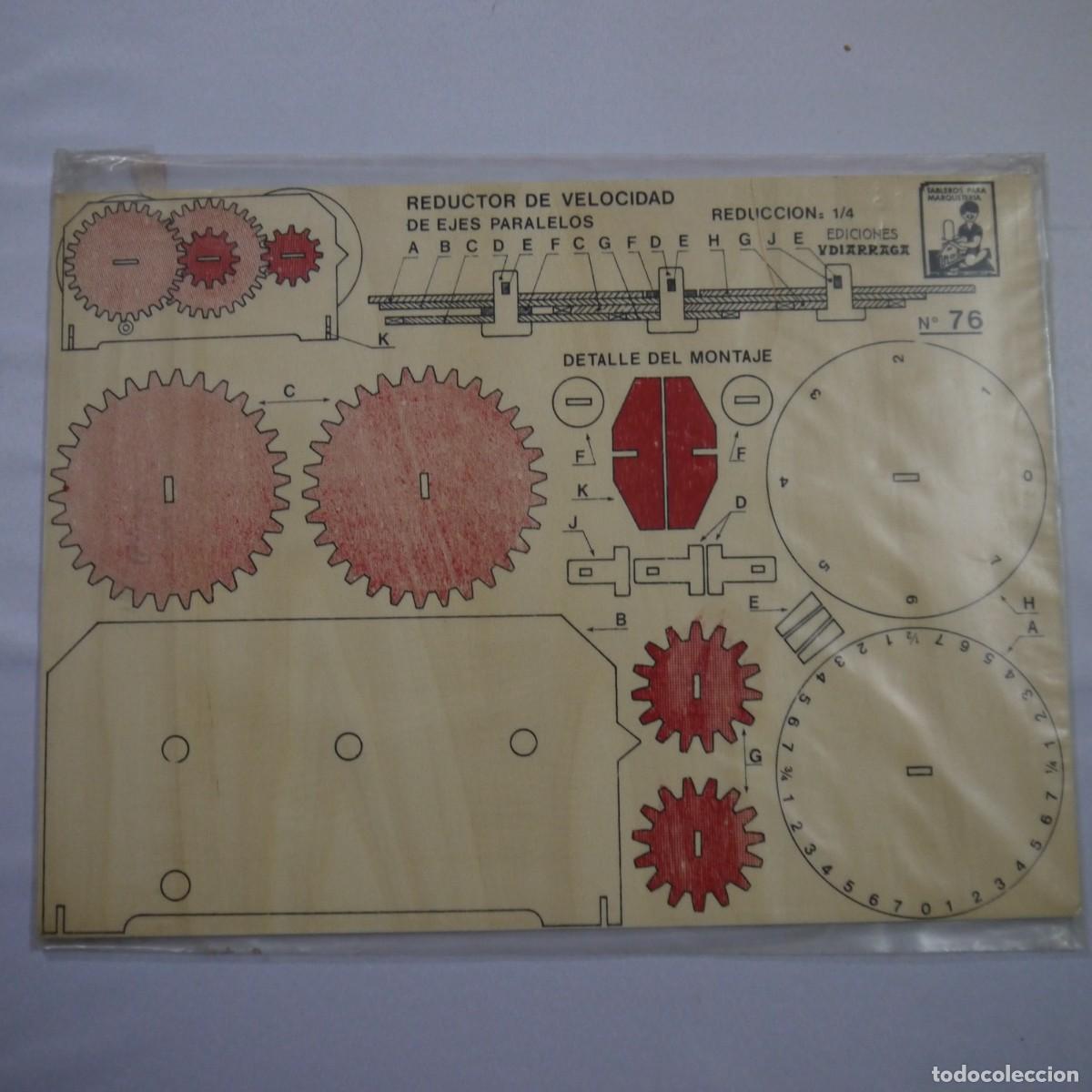 Juegos educativos: TABLEROS PARA MARQUETER&Iacute;A DE EDICIONES UDIARRAGA N.&ordm; 76. REDUCTOR DE VELOCIDAD DE EJES PARALELOS