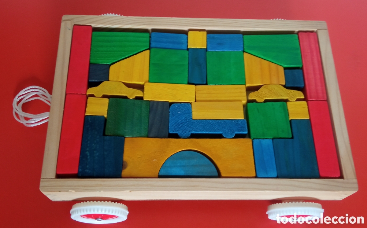 Juegos educativos: ARQUITECTURA DE MADERA CON CARRO JUP-JUPDOSA 80'S.NUEVO.