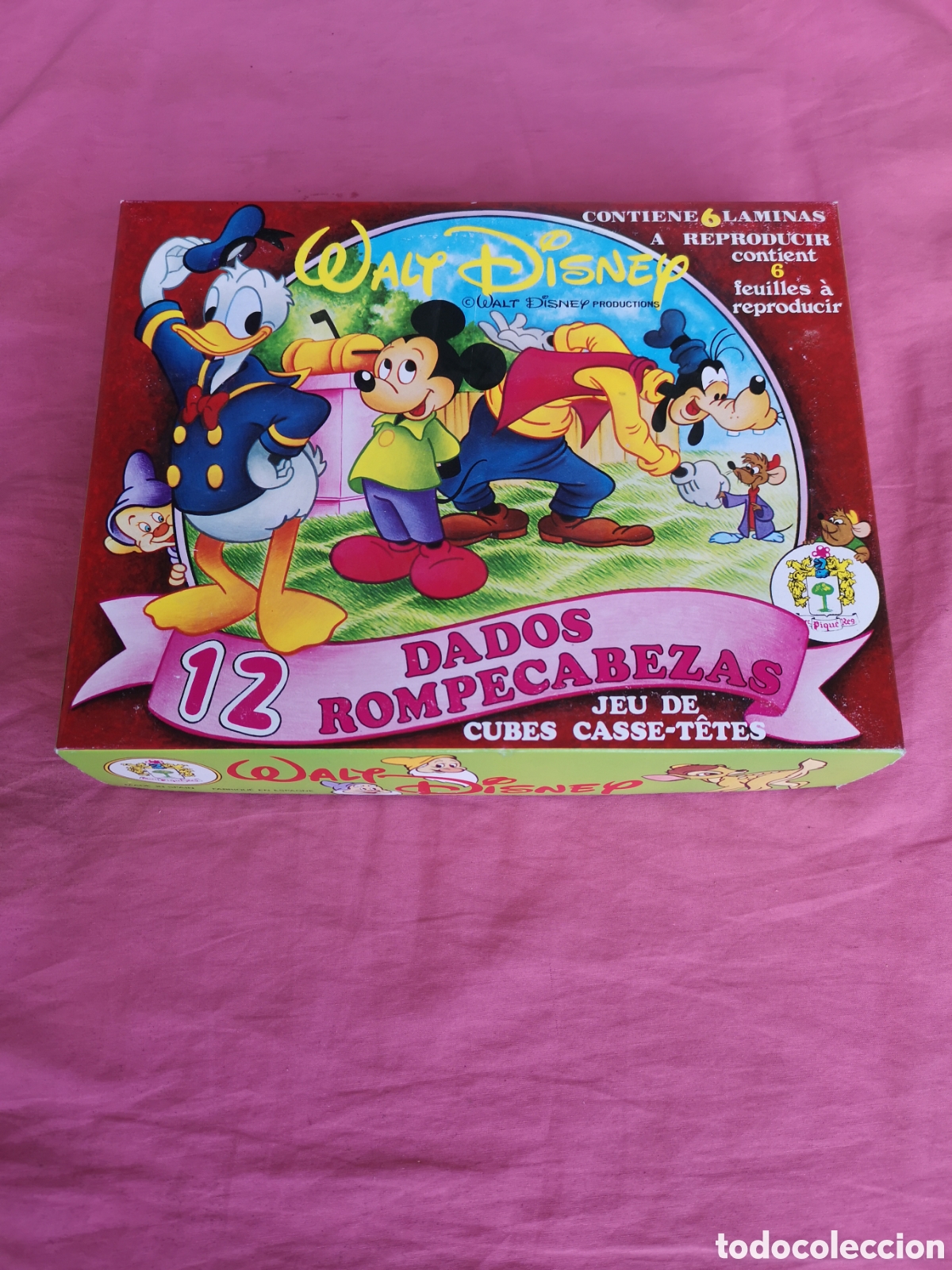 Juegos educativos: Piqu&eacute;. Rompecabezas 12 dados grandes Walt Disney. Ref 426/8. SIN USAR. ABIERTO, PERO MUY BIEN.