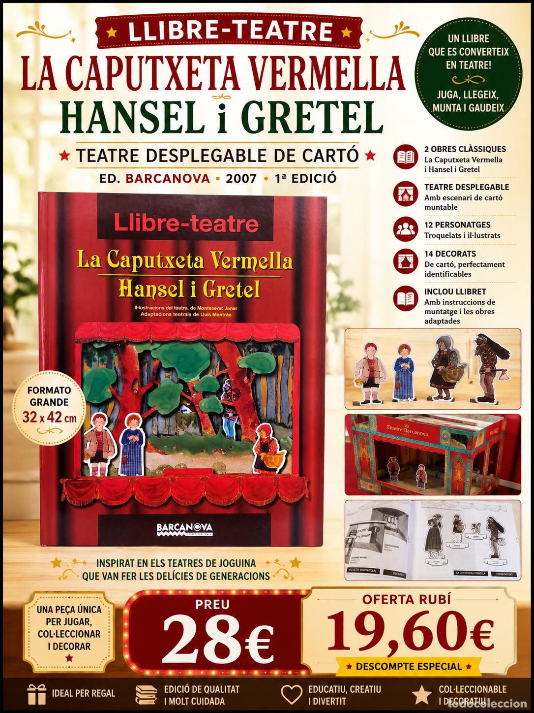Juegos educativos: LLIBRE-TEATRE LA CAPUTXETA VERMELLA I HANSEL I GRETEL - BARCANOVA 2007 - TEATRO DESPLEGABLE