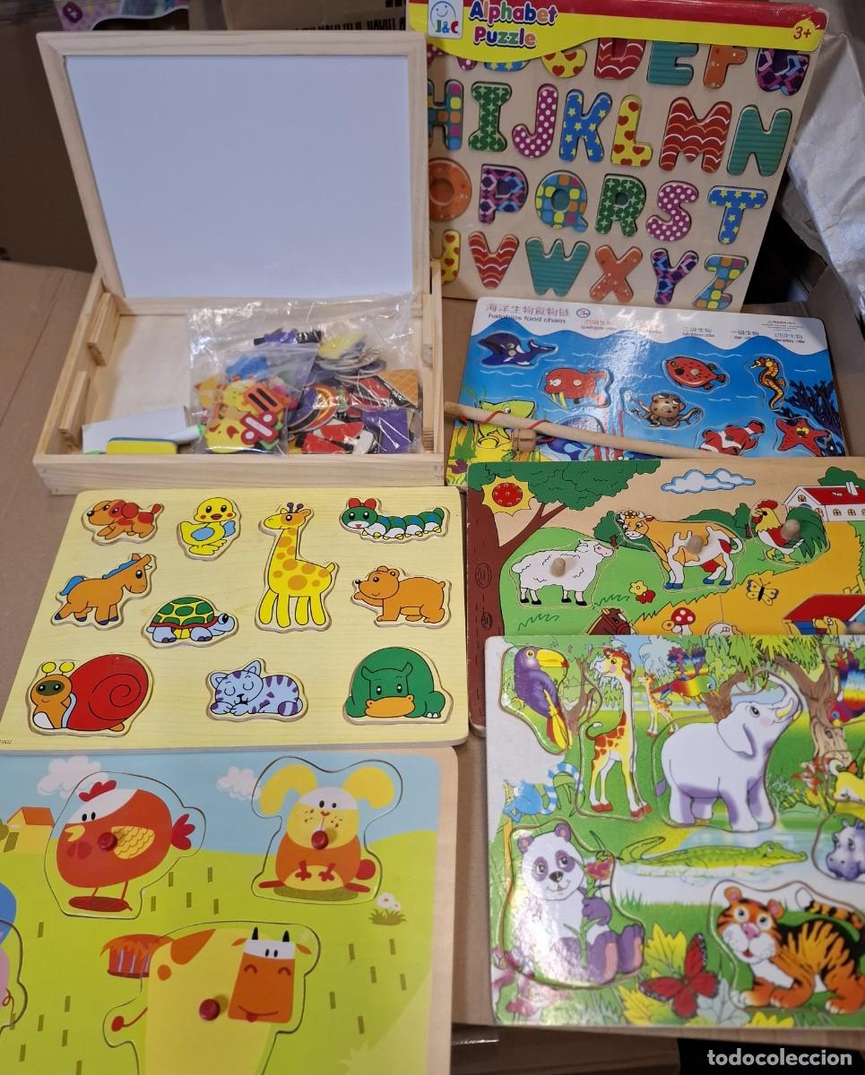 Juegos educativos: Lote 7 juegos infantiles educativos: puzzle encaje, pesca, etc