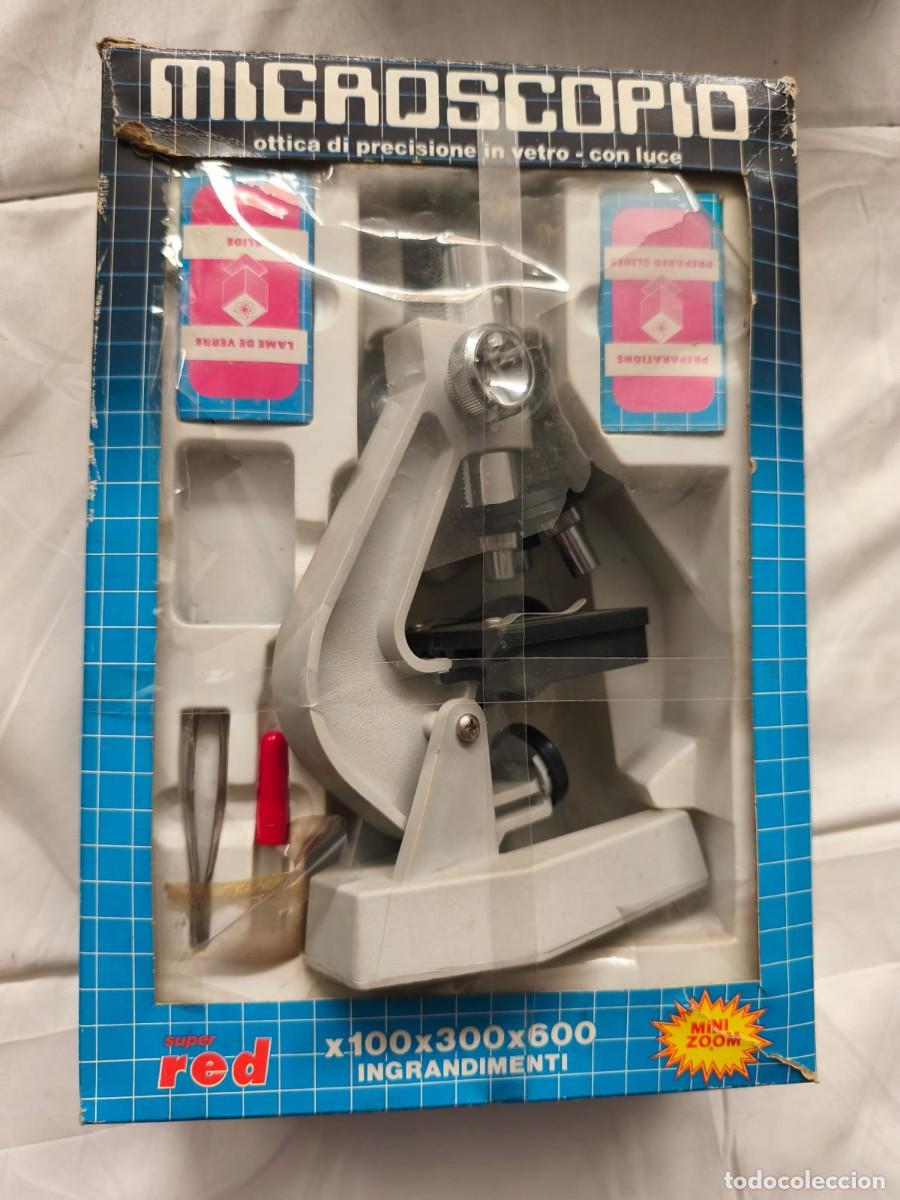 Jeux &eacute;ducatifs: Microscopio Super Red. Vintage. Juguete cient&iacute;fico educativo. Caja original