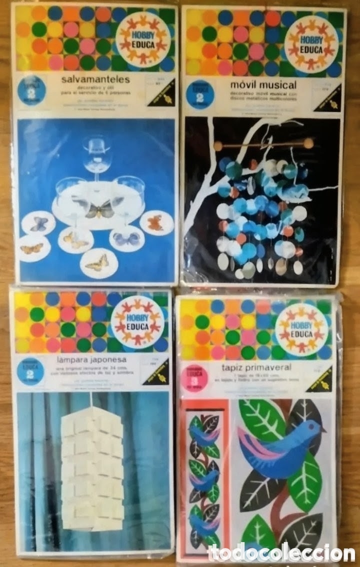 Giochi educativi: 7 antiguos HOBBY EDUCA MANUALIDADES a&ntilde;os 70 COMPLETAMENTE NUEVOS: PRECINTADOS DE ORIGEN SIN ESTRENAR