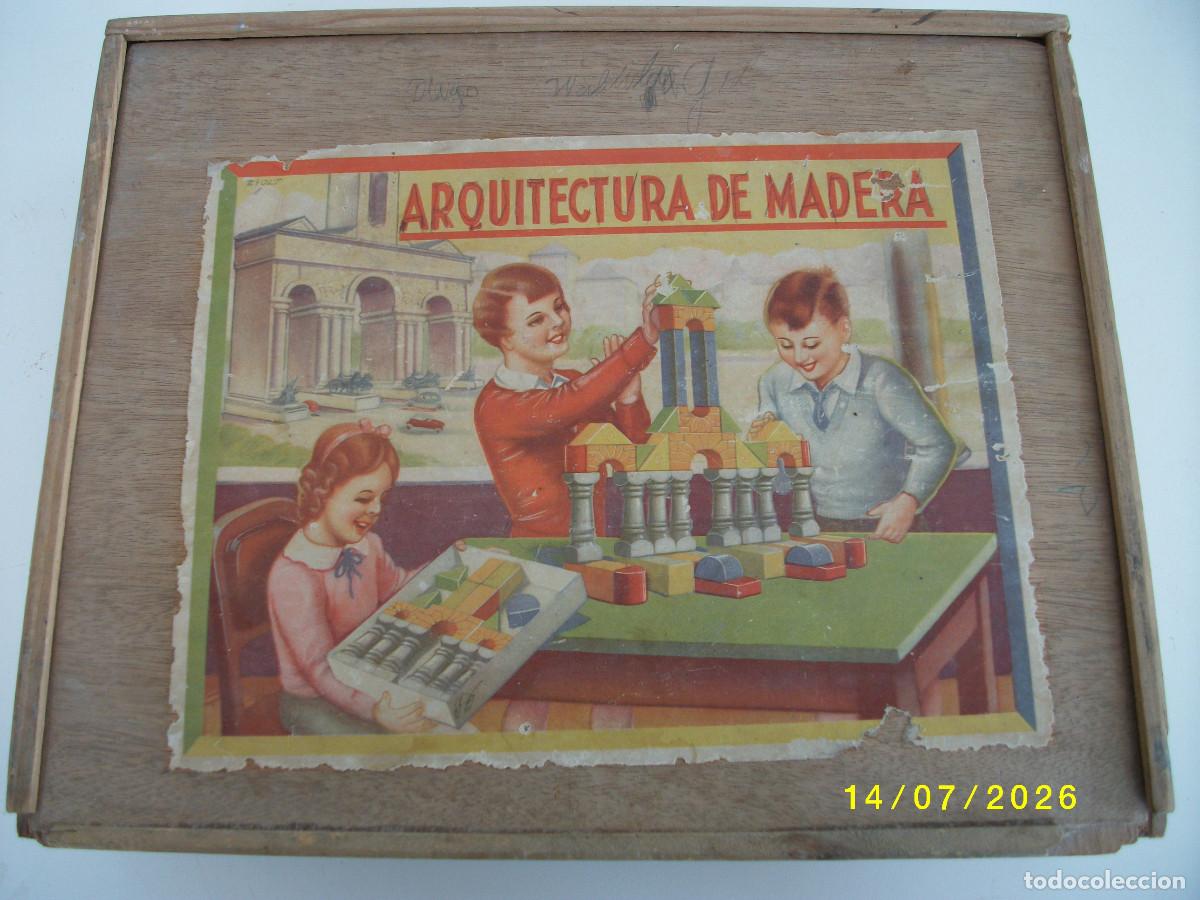 Juegos educativos: 40 ANTIGUO JUEGO DE ARQUITECTURA CONSTRUCCION EN MADERA DE LOS A&Ntilde;OS 40
