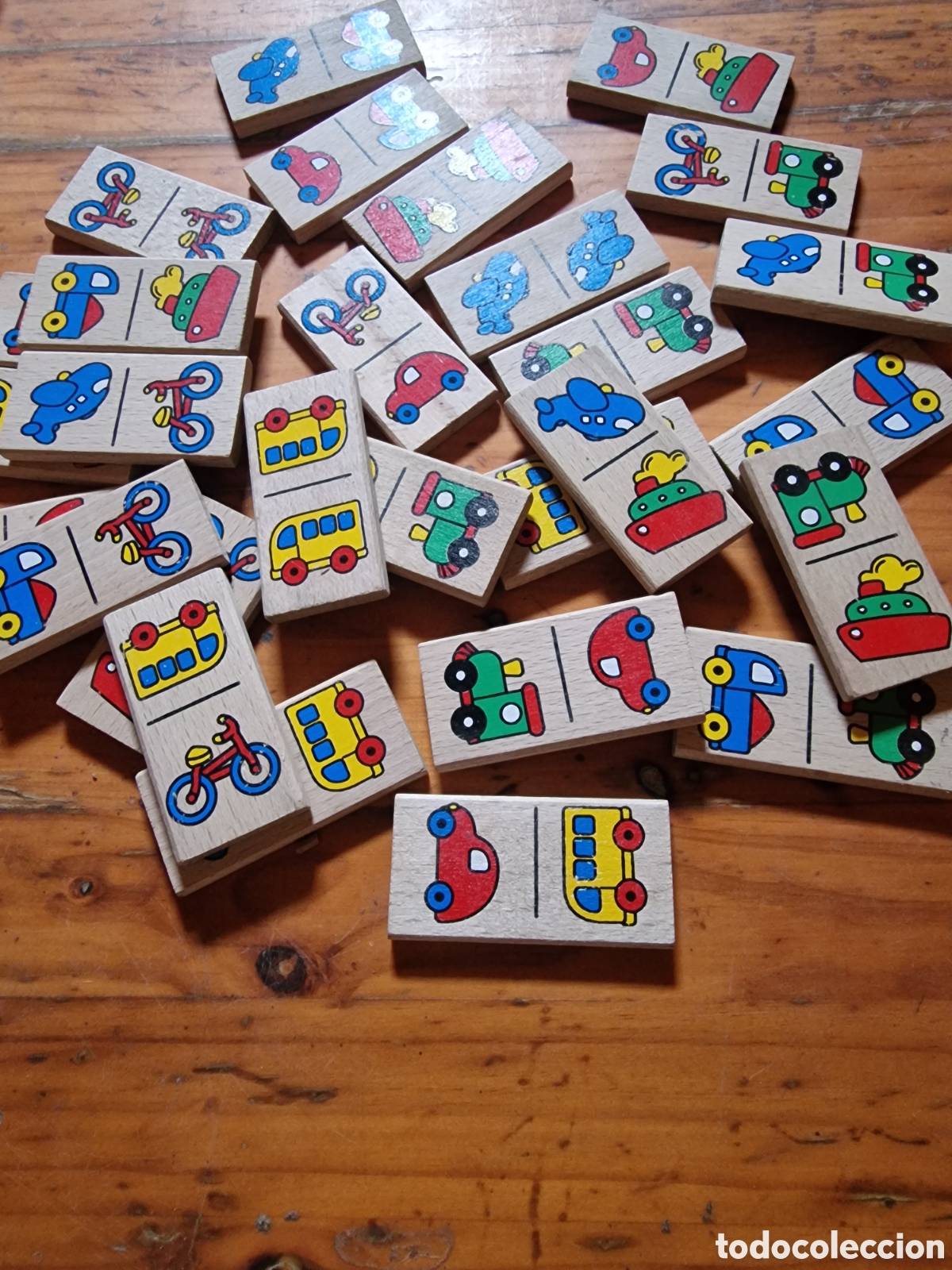 Juegos educativos: Bonito juego infantil,domin&oacute; de madera,medida ficha 7x3y medio,28 fichas