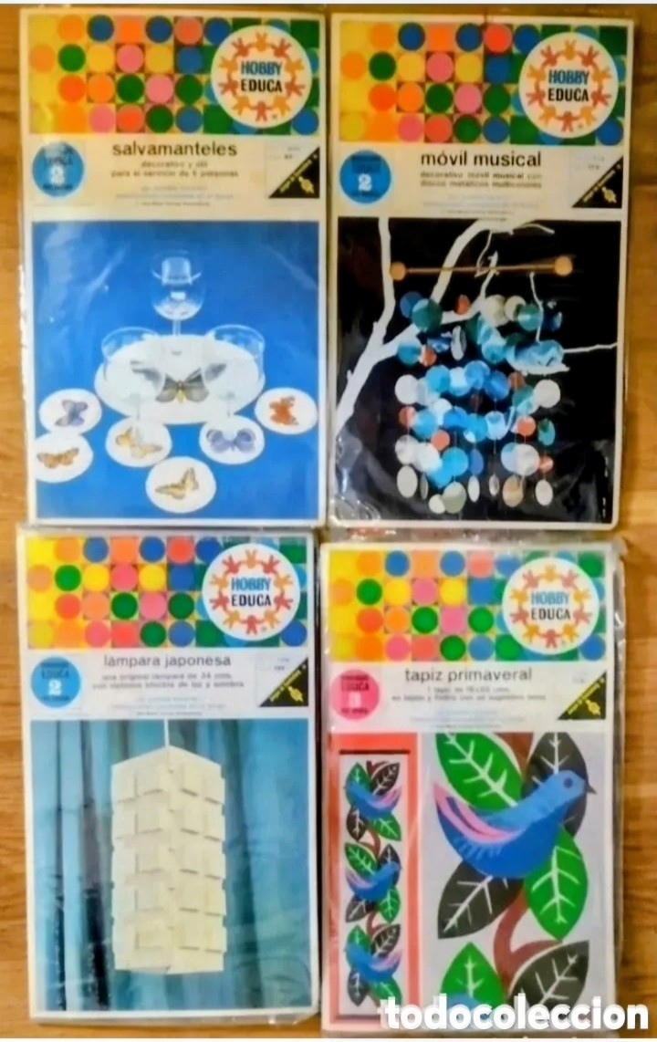 Juegos educativos: 7 antiguos HOBBY EDUCA MANUALIDADES a&ntilde;os 70 TODOS COMPLETAMENTE NUEVOS: PRECINTADOS SIN ESTRENAR