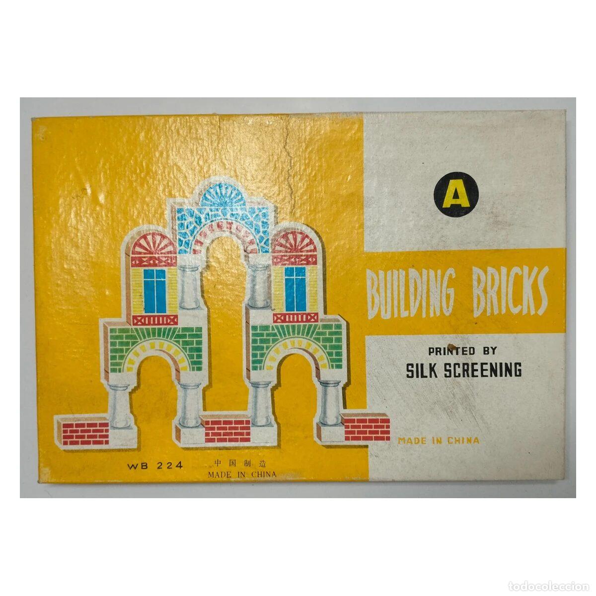 Juegos educativos: Building Bricks WB 224 Model A &ndash; Juego de construcci&oacute;n de madera vintage China a&ntilde;os 60-70