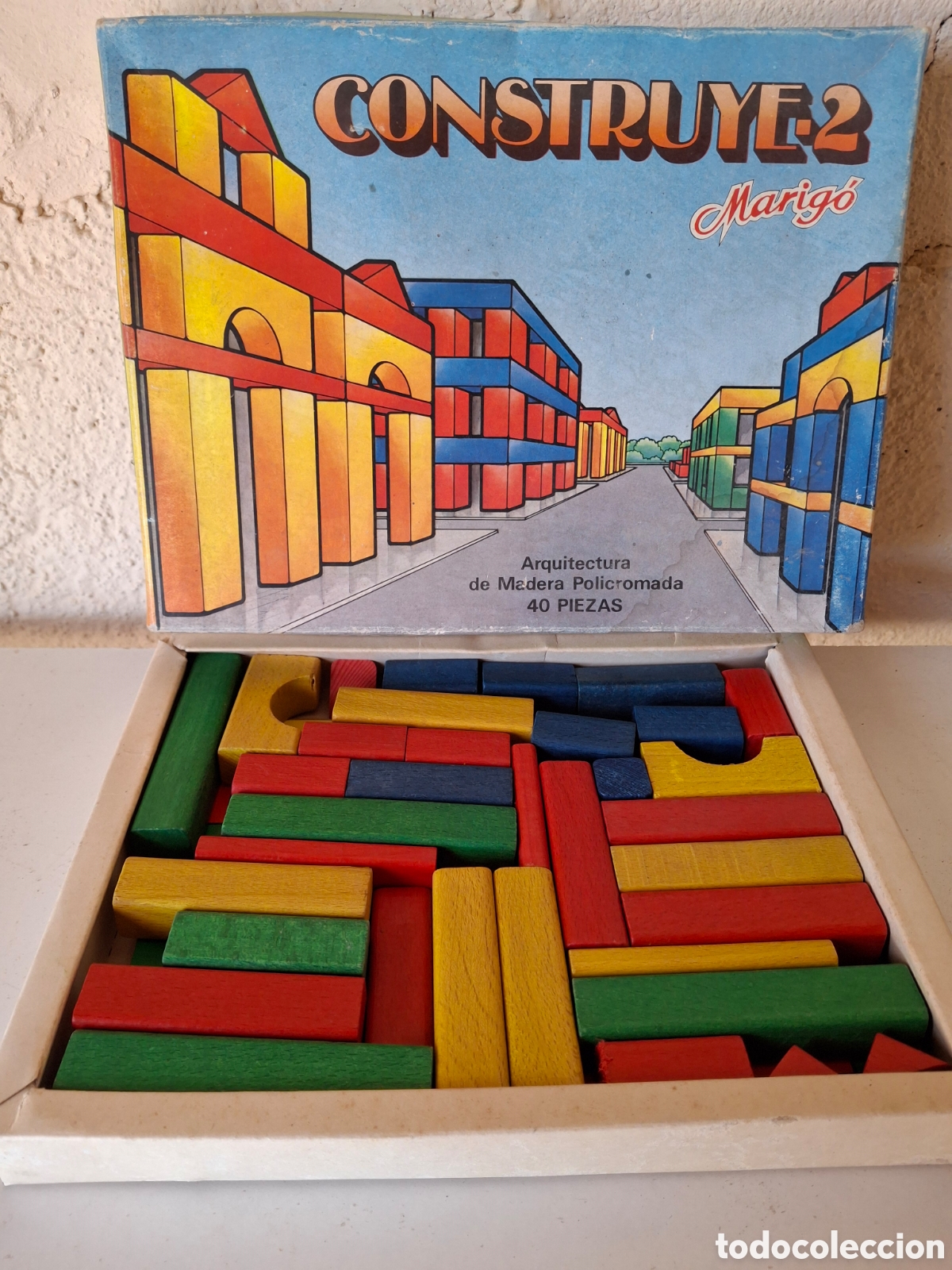 Jogos educativos: CONSTRUYE 2 ARQUITECTURA DE MADERA POLICROMADA 40 PIEZAS MARIG&Oacute;