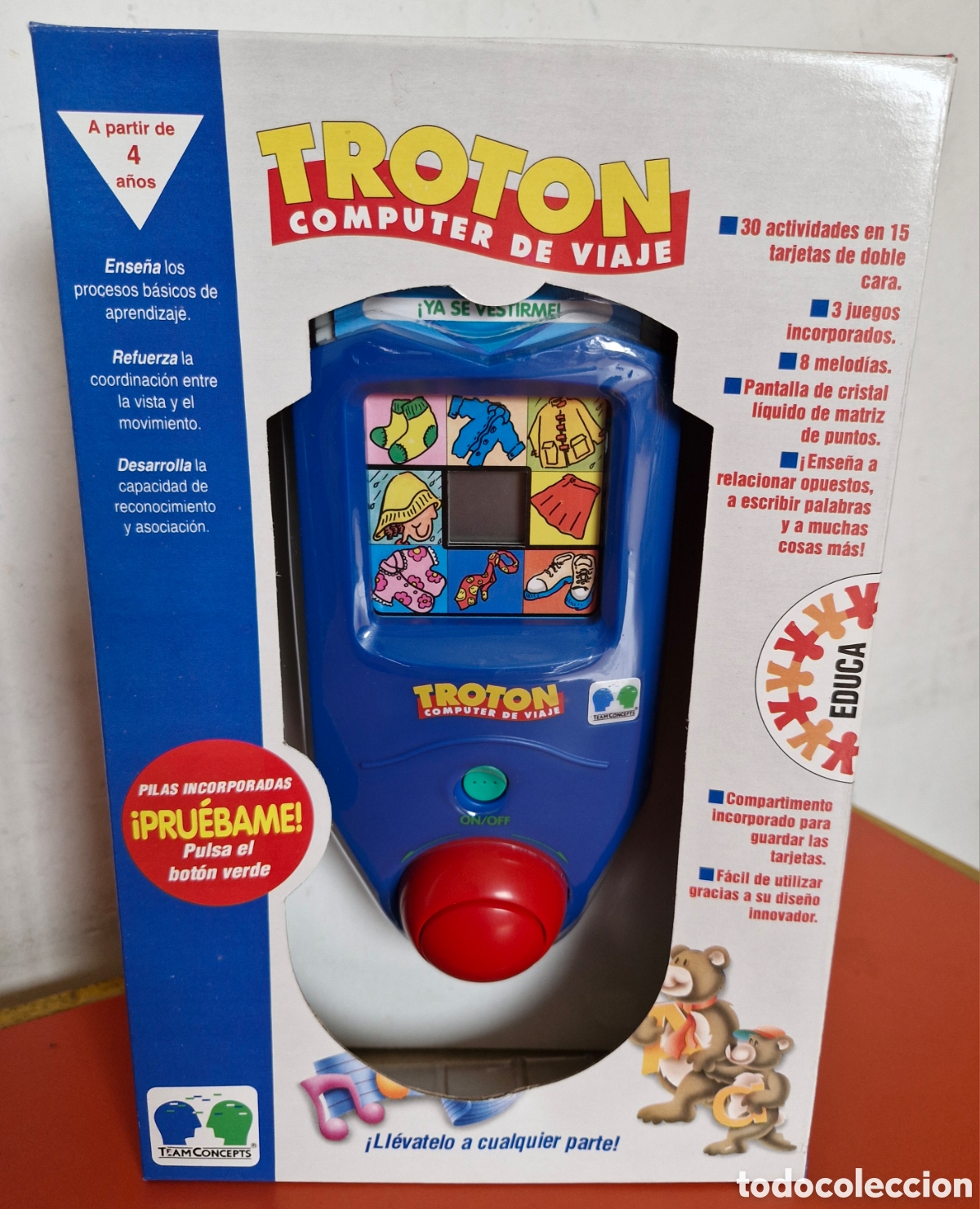 Juegos educativos: TROT&Oacute;N.JUEGO ELECTR&Oacute;NICO EDUCATIVO INFANTIL DE VIAJE.EDUCA 1995.NUEVO EN CAJA.