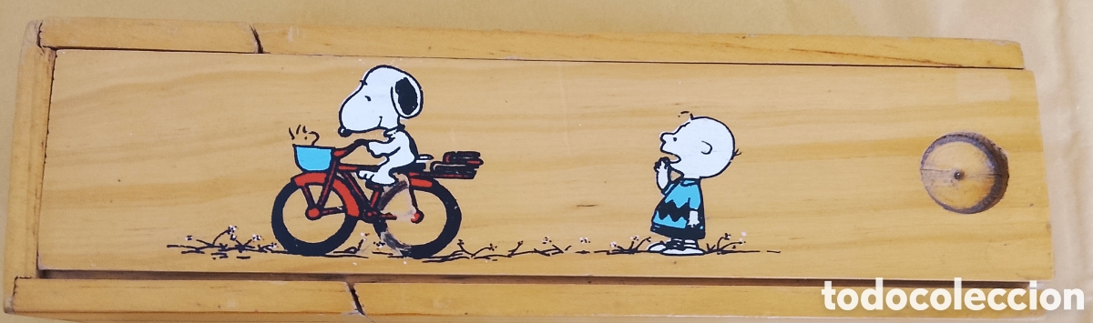 Juegos educativos: Antiguo Estuche Doble Madera Corredera Snoopy Charlie Brown Woodstock EGB