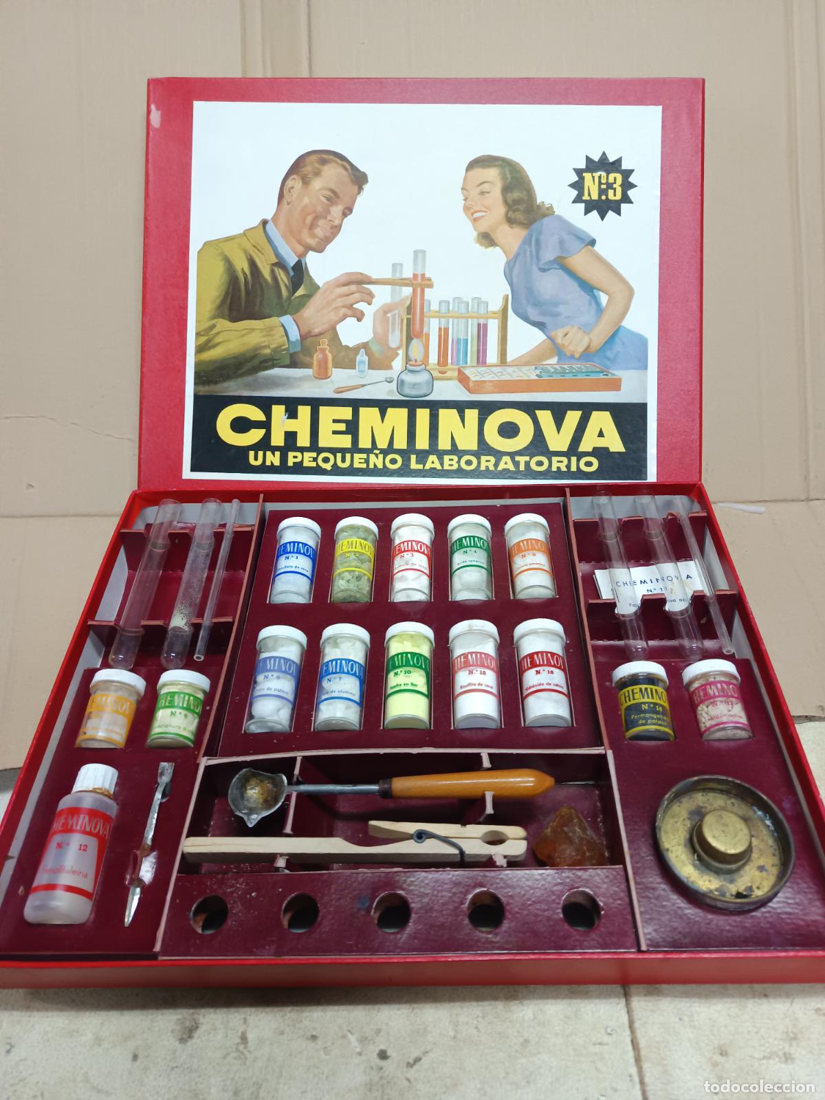 Juegos educativos: JUEGO QUIMICA CHEMINOVA, UN PEQUE&Ntilde;O LABORATORIO N&ordm; 3, FENIX COMERCIAL BARCELONA, COMPLETO, EXCELENTE