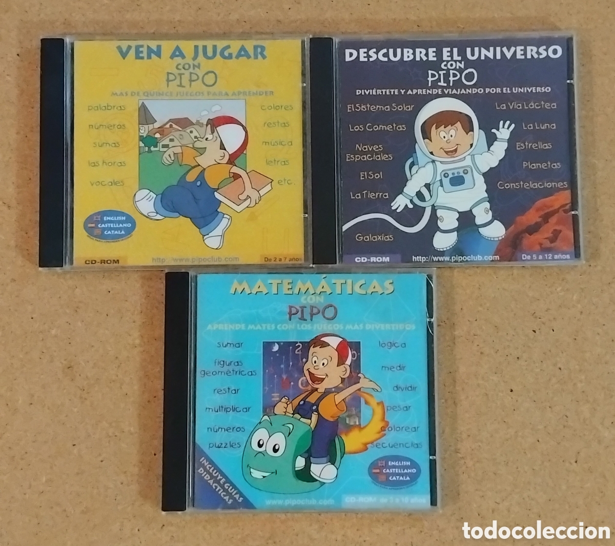 Juegos educativos: 3 juegos educativos de Pipo CD-ROM