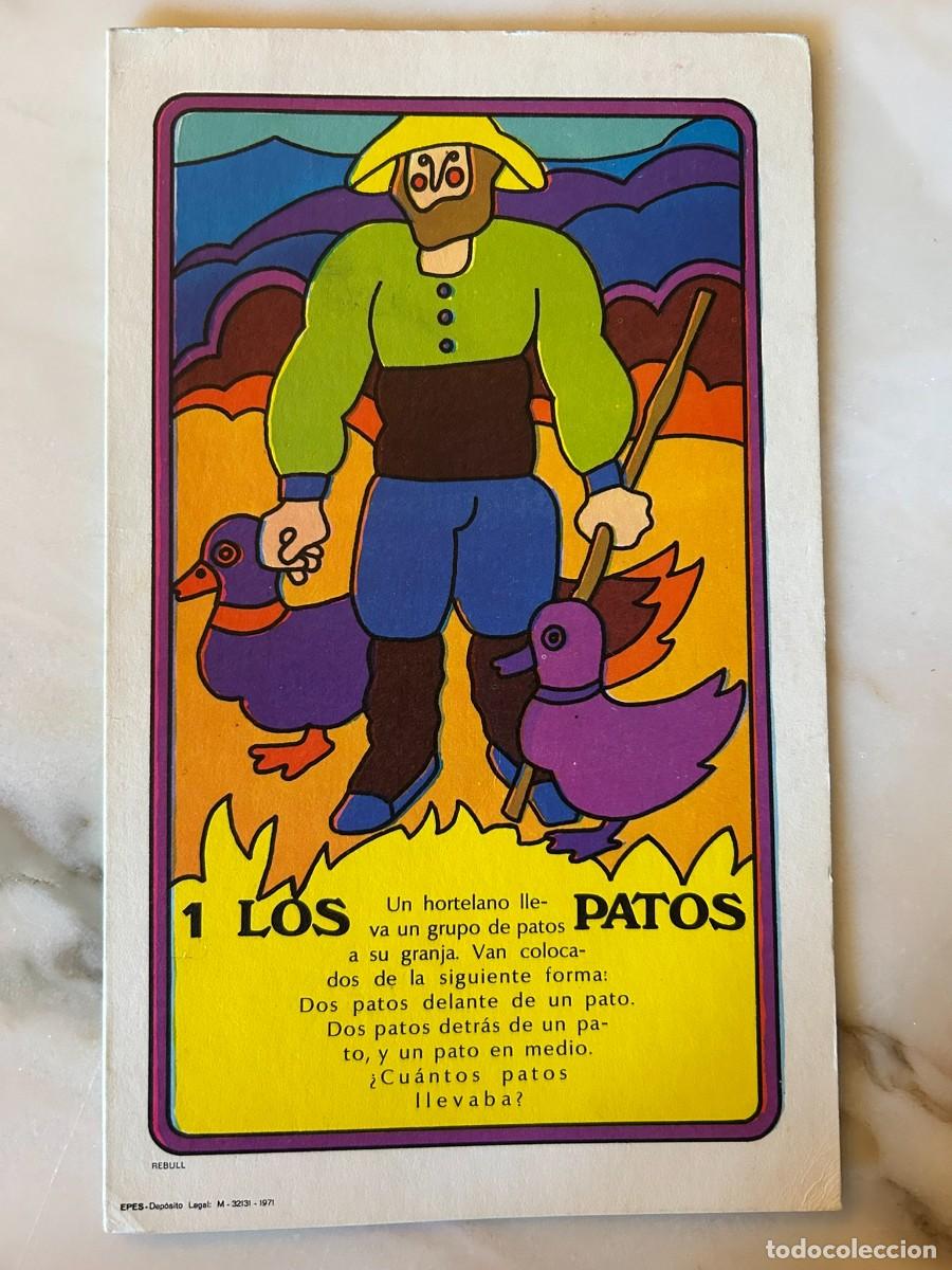 Juegos educativos: 1 LOS PATOS - COLECCIONABLE DE ACERTIJOS L&Oacute;GICOS - D&Iacute;PTICO PUBLICITARIO DE GLUTAMITOL MADE 1971
