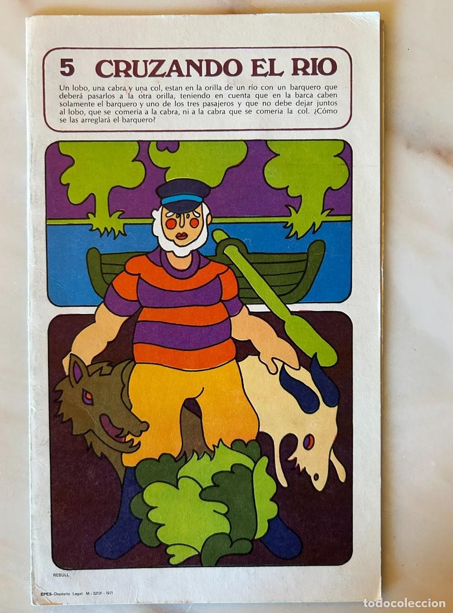 Juegos educativos: 5 CRUZANDO EL R&Iacute;O - COLECCIONABLE DE ACERTIJOS L&Oacute;GICOS - D&Iacute;PTICO PUBLICITARIO GLUTAMITOL MADE 1971