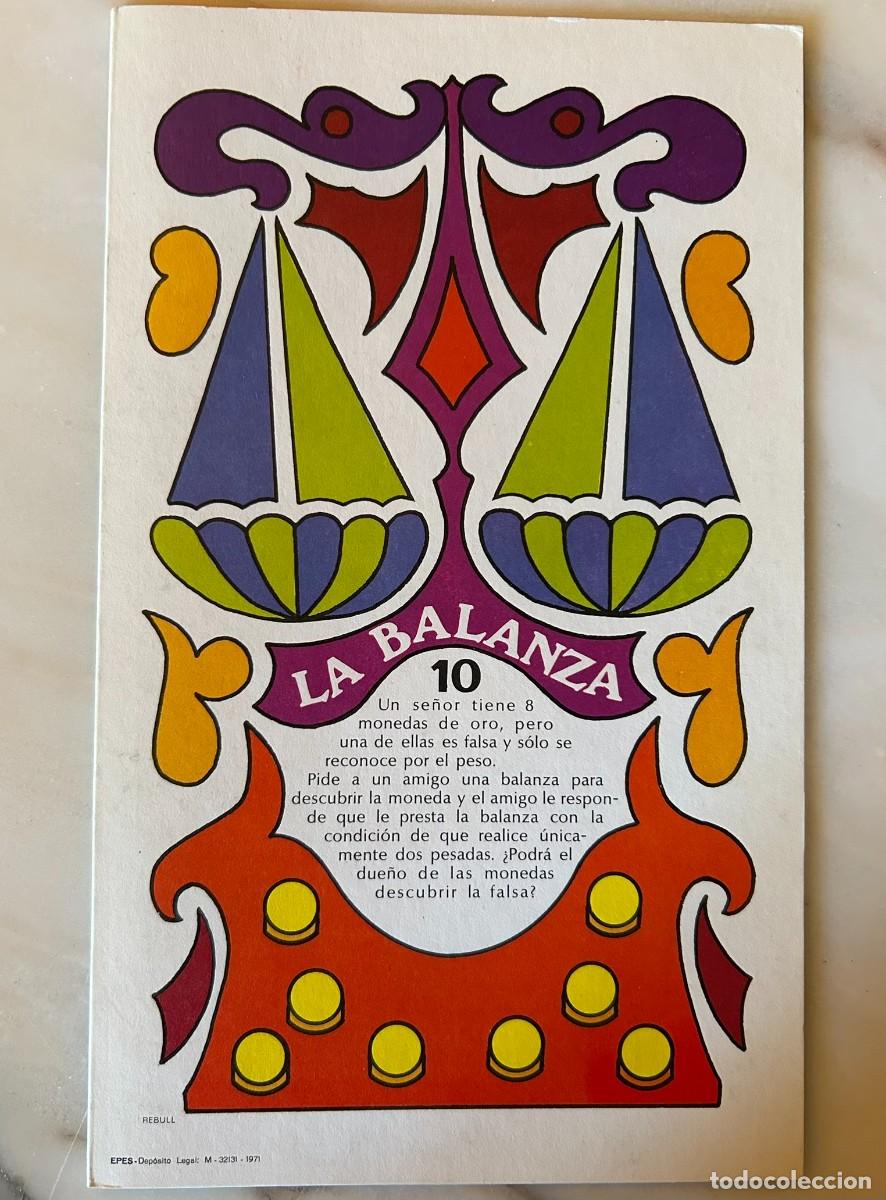 Juegos educativos: 10 LA BALANZA - COLECCIONABLE DE ACERTIJOS L&Oacute;GICOS - D&Iacute;PTICO PUBLICITARIO DE GLUTAMITOL MADE 1971