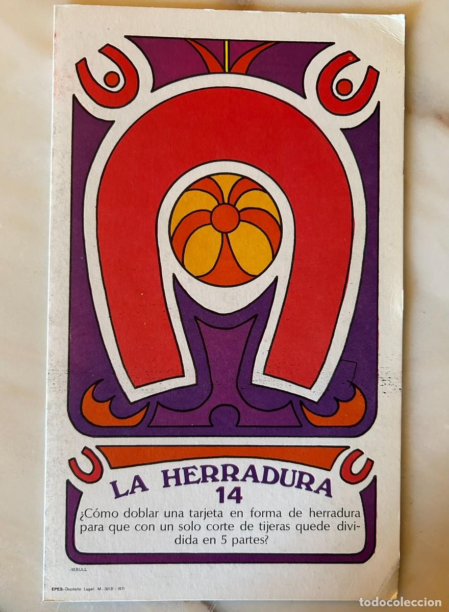 Juegos educativos: 14 LA HERRADURA - COLECCIONABLE DE ACERTIJOS L&Oacute;GICOS - D&Iacute;PTICO PUBLICITARIO DE GLUTAMITOL MADE 1971