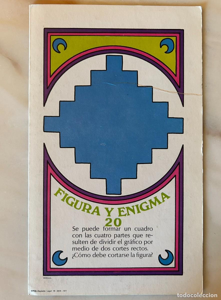 Juegos educativos: 20 FIGURA Y ENIGMA - COLECCIONABLE DE ACERTIJOS L&Oacute;GICOS - D&Iacute;PTICO PUBLICITARIO GLUTAMITOL MADE 1971
