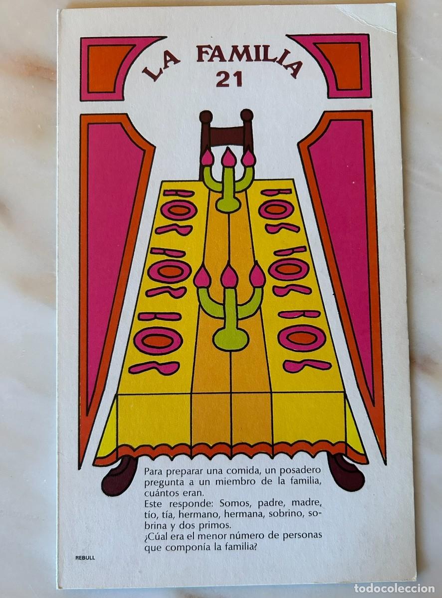 Juegos educativos: 21 LA FAMILIA - COLECCIONABLE DE ACERTIJOS L&Oacute;GICOS - D&Iacute;PTICO PUBLICITARIO DE GLUTAMITOL MADE 1971