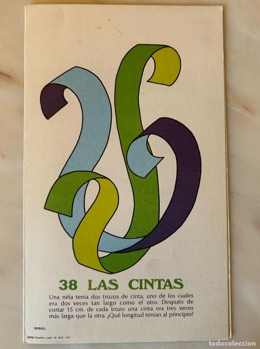 Juegos educativos: 38 LAS CINTAS - COLECCIONABLE DE ACERTIJOS L&Oacute;GICOS - D&Iacute;PTICO PUBLICITARIO DE GLUTAMITOL MADE 1971