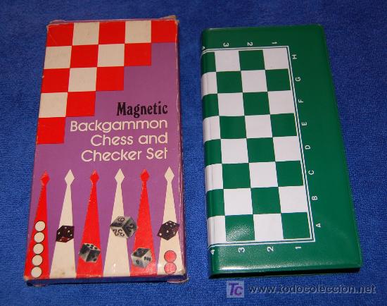 Juegos de mesa: Ajedrez y Backgamon - Juego magn&eacute;tico antiguo de los 70 - Foto 2