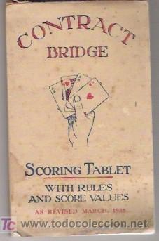 Juegos de mesa: LIBRETA DE PUNTOS PARA EL BRIDGE, DE 1935 - Foto 1