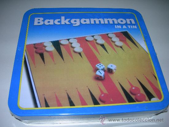 Juegos de mesa: BACKGAMMON viaje, en caja met&aacute;lica. precintado - Foto 1