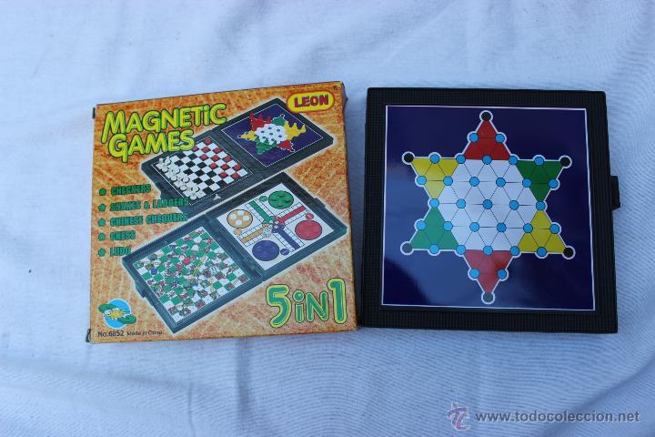Board Games: JUEGO DE MESA ** MAGNETICO ** MAGNETIC GAMES 5 IN 1 *** EDITORIAL LEON *** NUEVO