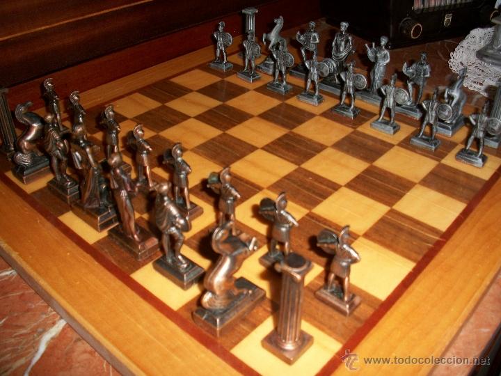 Juegos de mesa: ajedrez romano en bronce a&ntilde;os 60 - Foto 2