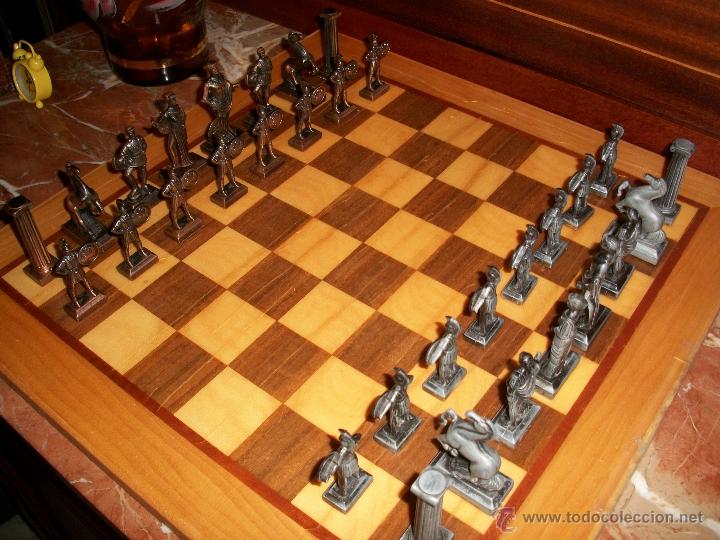 Juegos de mesa: ajedrez romano en bronce a&ntilde;os 60 - Foto 3