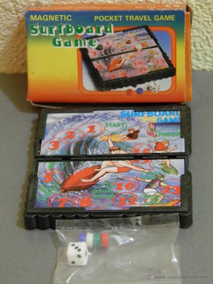 Board Games: JUEGO DE VIAJE MAGNETICO(POCKET TRAVEL GAME)SURFBOARD GAME,A&Ntilde;OS 80,A ESTRENAR