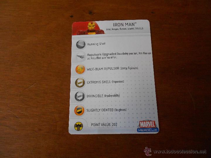 Juegos de mesa: HEROCLIX MARVEL, CARTA IRON MAN - Foto 1