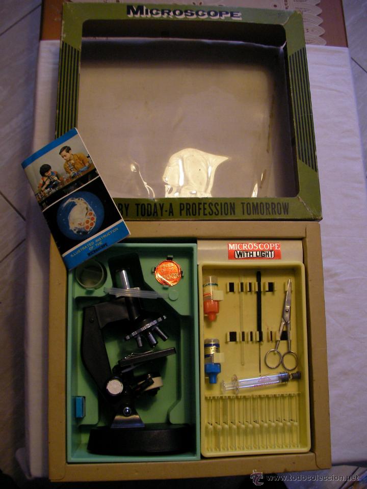Juegos de mesa: ANTIGUO SET MICROSCOPIO EN SU CAJA - Foto 1