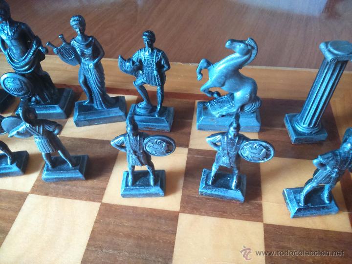 Juegos de mesa: ajedrez romano en bronce a&ntilde;os 60 - Foto 5