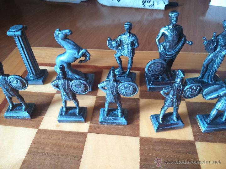 Juegos de mesa: ajedrez romano en bronce a&ntilde;os 60 - Foto 6