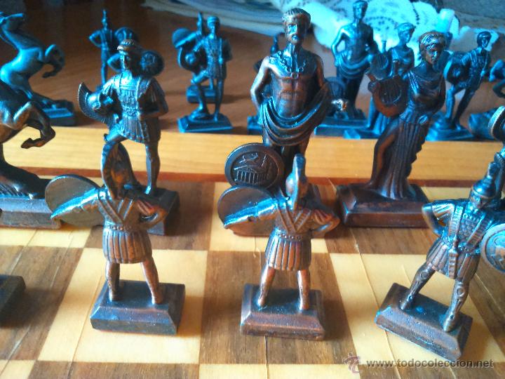 Juegos de mesa: ajedrez romano en bronce a&ntilde;os 60 - Foto 8