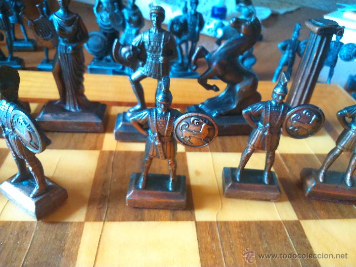 Juegos de mesa: ajedrez romano en bronce a&ntilde;os 60 - Foto 9