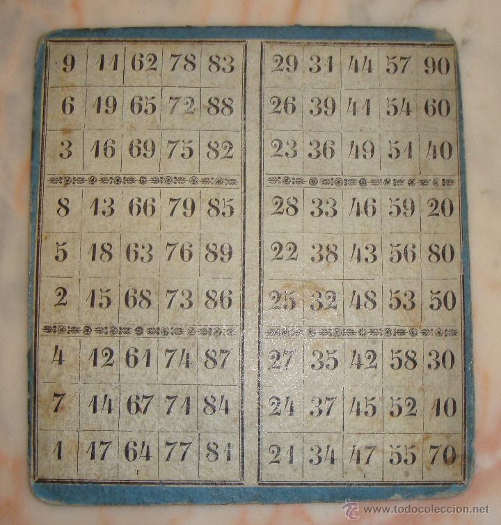 Juegos de mesa: MUY ANTIGUO CARTON DE LOTERIA