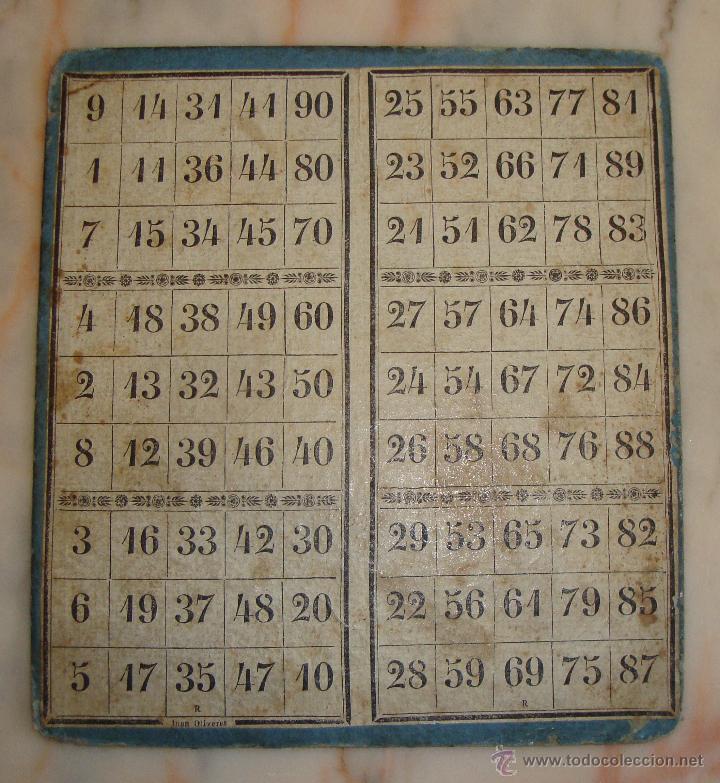 Juegos de mesa: MUY ANTIGUO CARTON DE LOTERIA