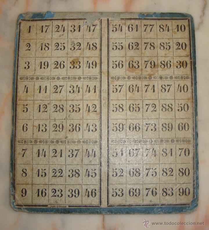 Juegos de mesa: MUY ANTIGUO CARTON DE LOTERIA