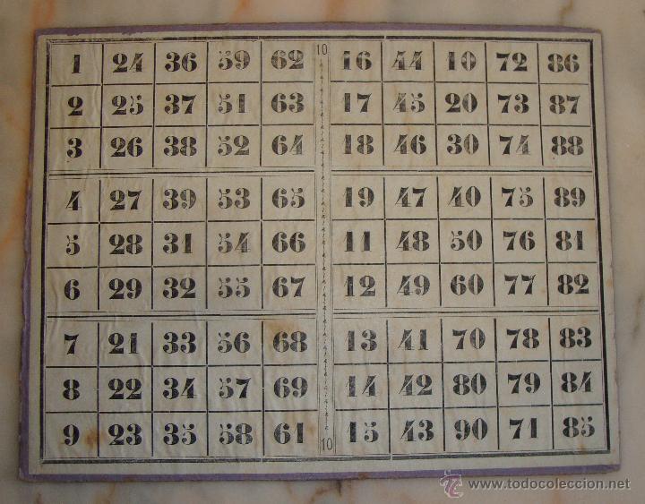 Juegos de mesa: MUY ANTIGUO CARTON DE LOTERIA