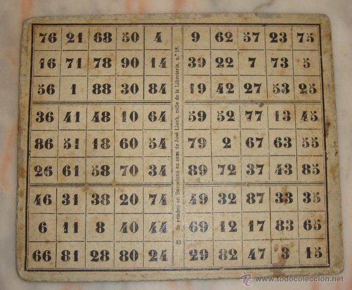 Brettspiele: MUY ANTIGUO CARTON DE LOTERIA