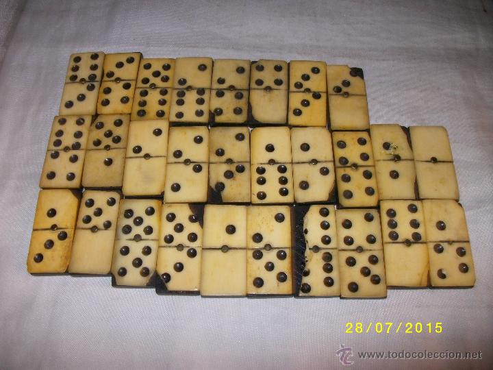 Juegos de mesa: DOMINO NUMERADA EN MARFIL DEL SIGLO PASADO - Foto 3