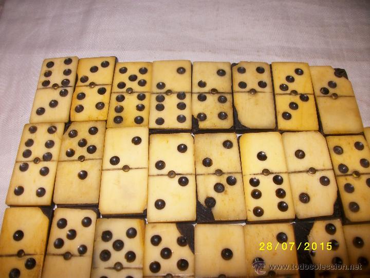 Juegos de mesa: DOMINO NUMERADA EN MARFIL DEL SIGLO PASADO - Foto 4